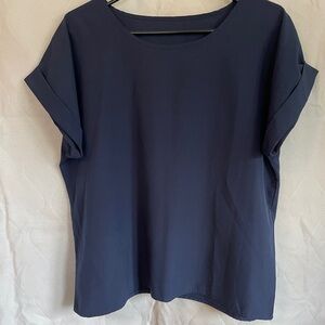 SHEIN Blue Boxy Short Sleeve Blouse